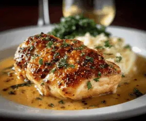 Delicious Chicken Christopher dish from Morton’s Steakhouse with creamy sauce and fresh herbs.