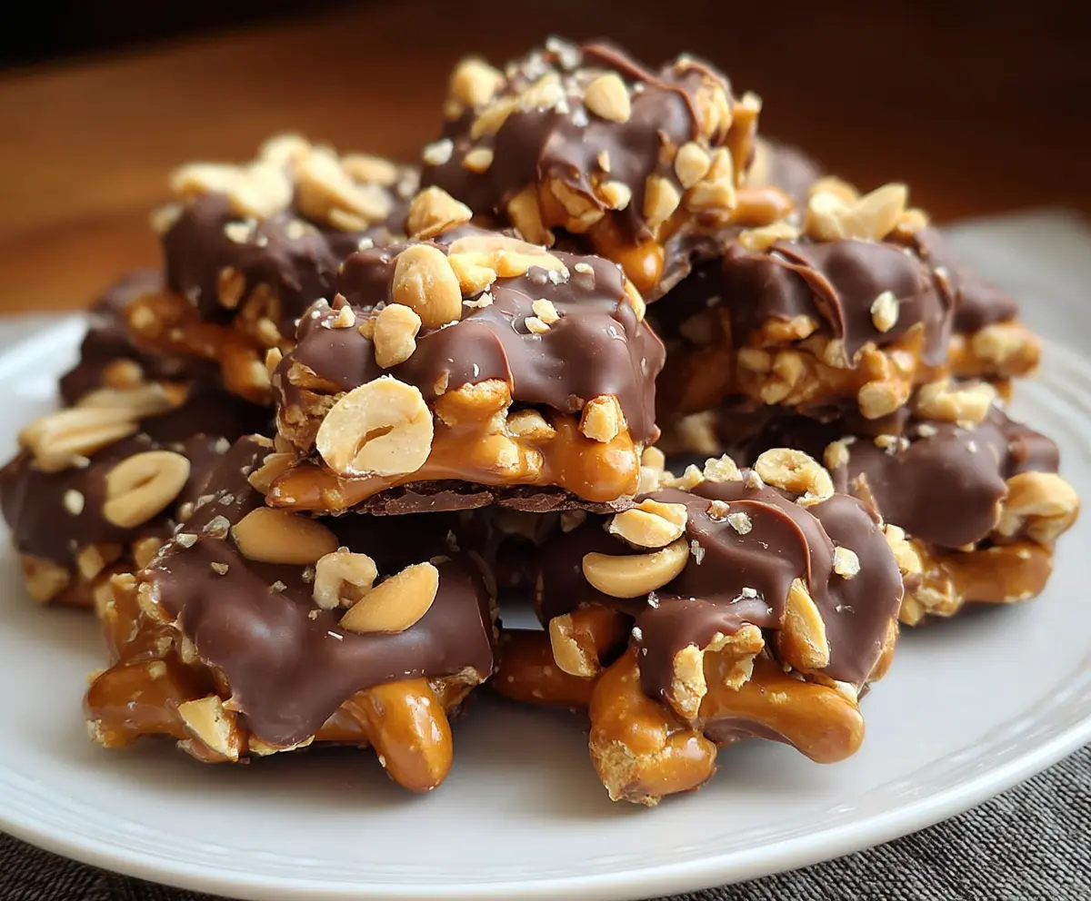 No-Bake Peanut Butter Pretzel Clusters