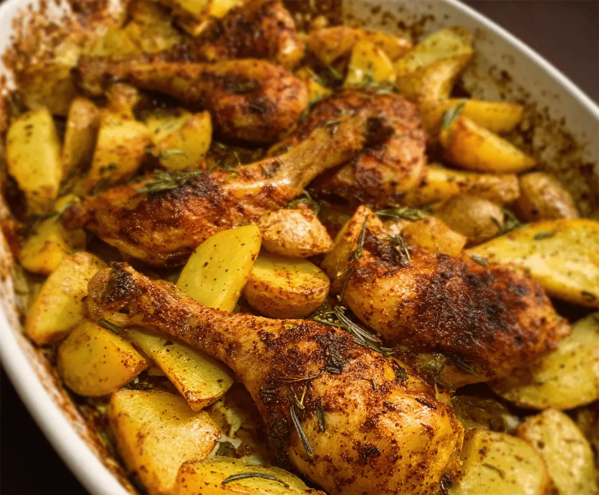 Oven Baked Chicken Legs with Potatoes