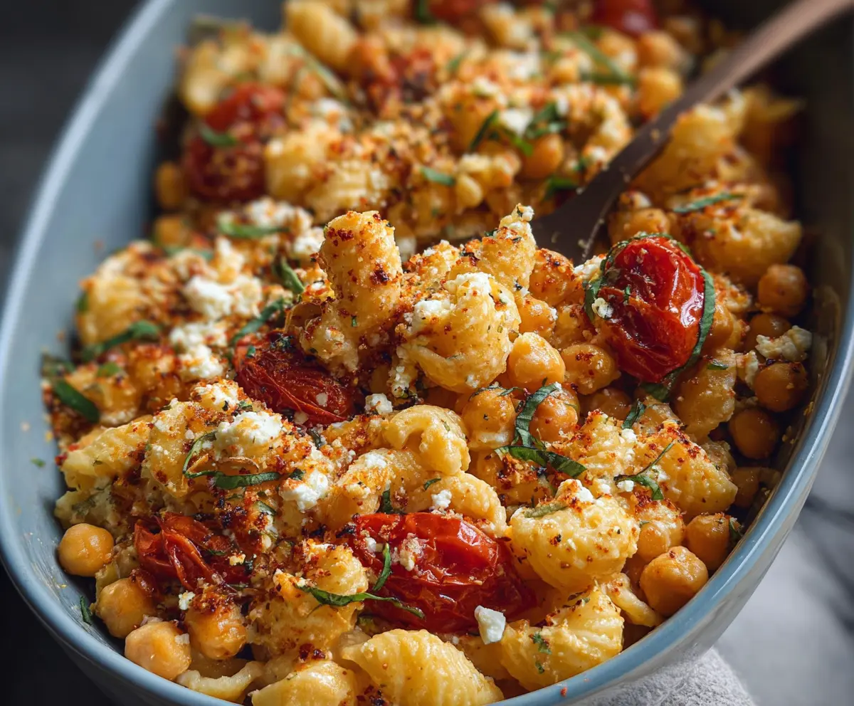 Baked Feta Pasta with Chickpeas
