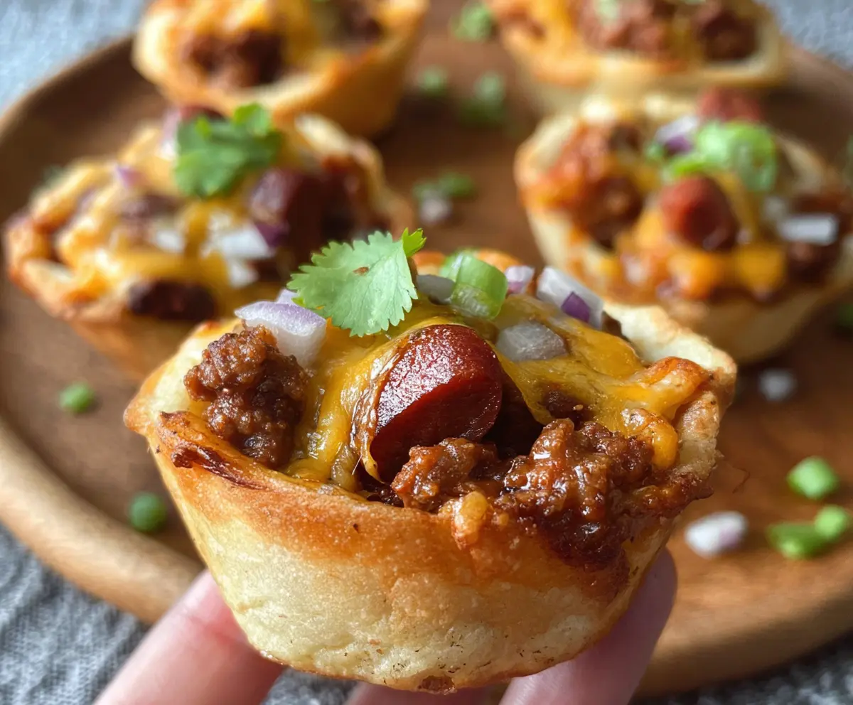 Cheesy Chili Dog Cups