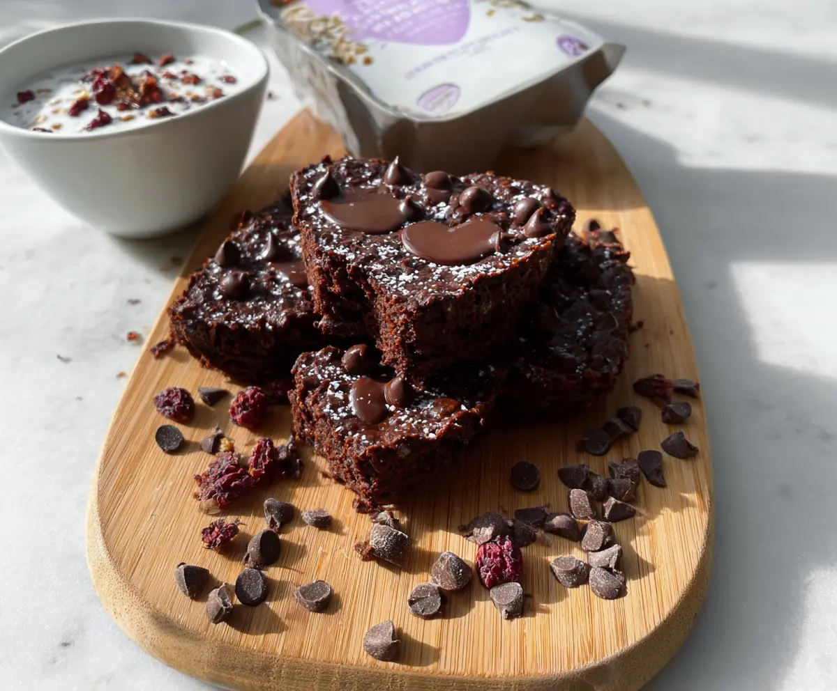 Delicious healthy chocolate brownie overnight Weetbix in a bowl, perfect for a nutritious breakfast or snack.