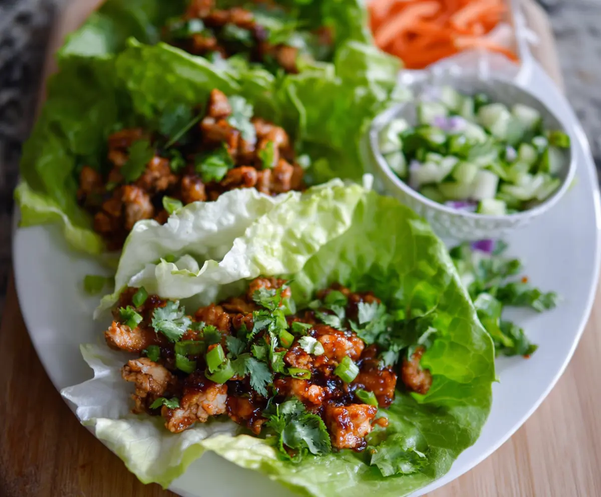 Hot Honey Chicken Lettuce Wraps