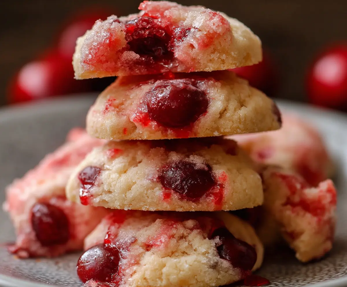 Melt In Your Mouth Cherry Shortbread Cookies