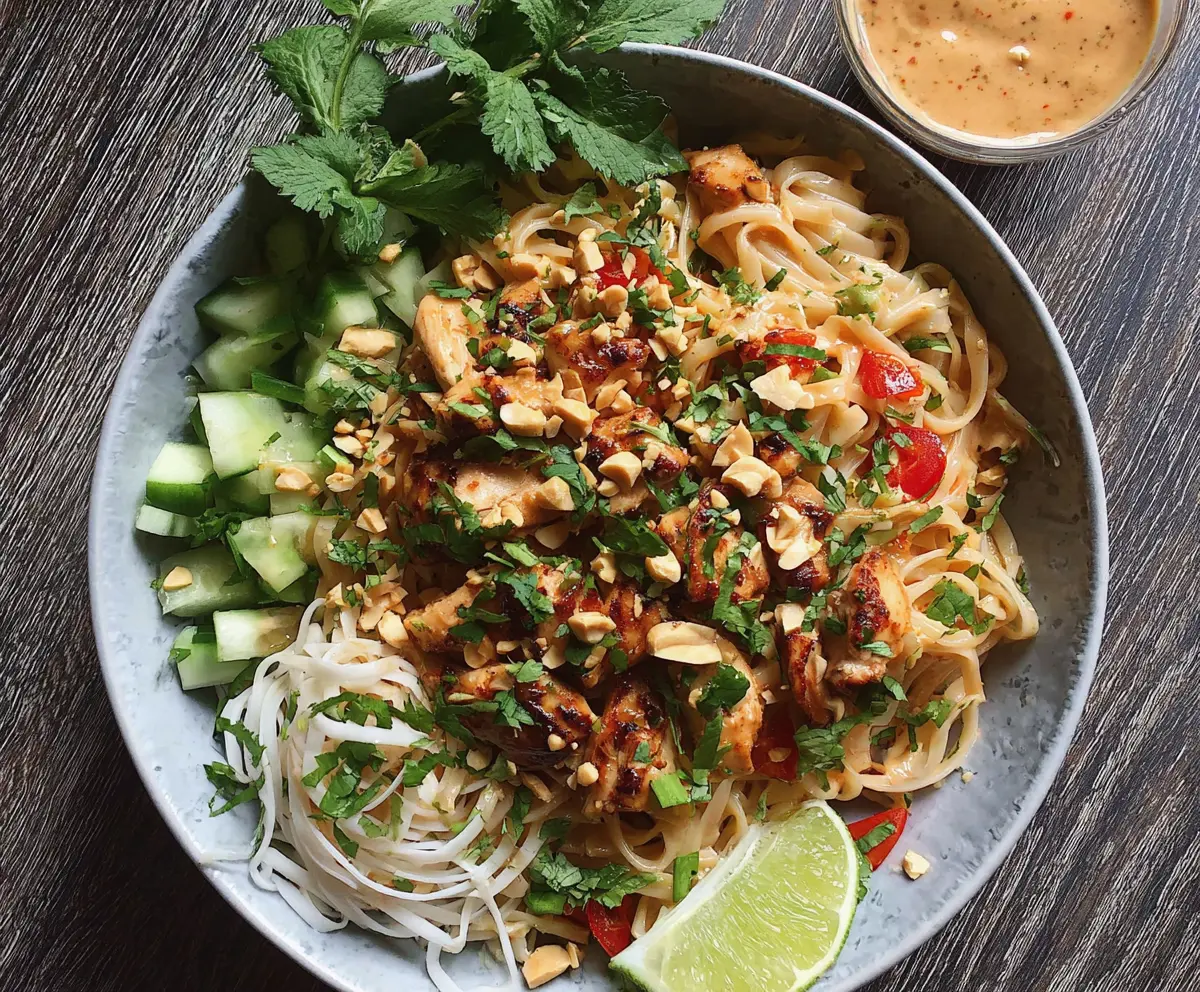 Thai Peanut Chicken Noodle Bowls