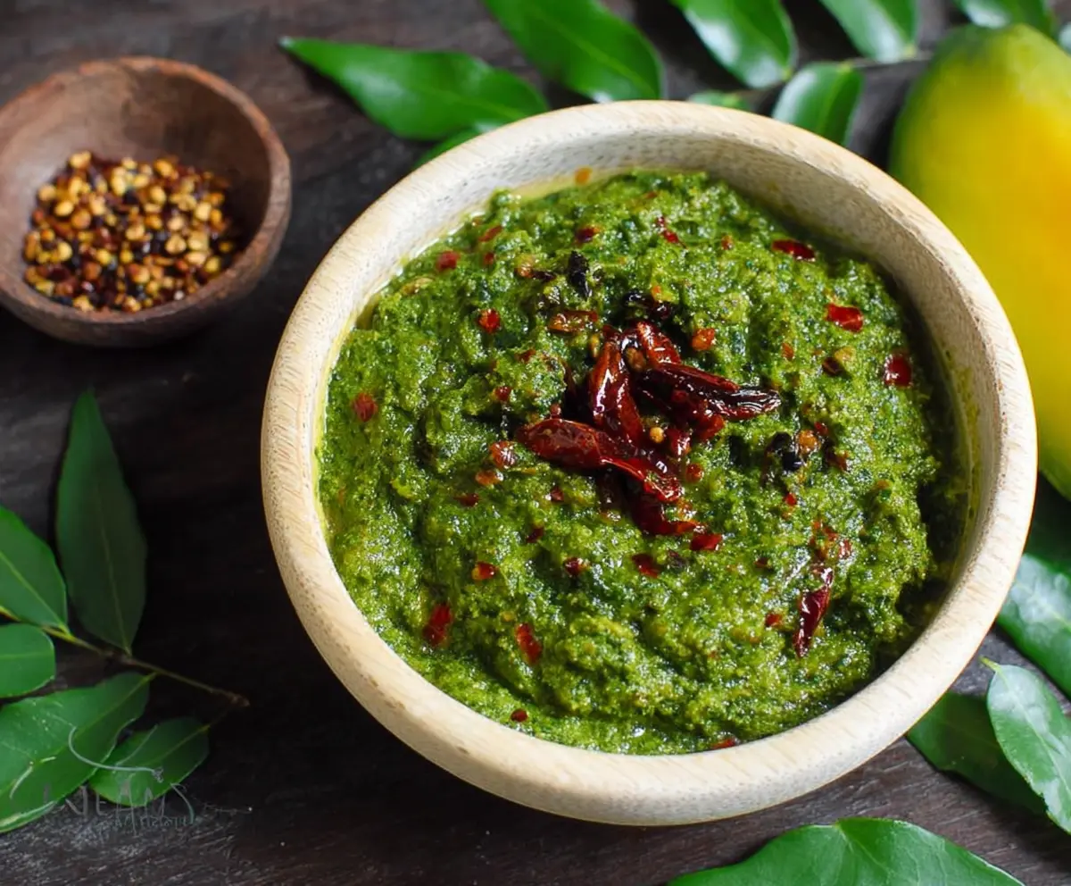 Vibrant Moringa Mango Chutney served in a bowl, showcasing its bright orange color and fresh ingredients.