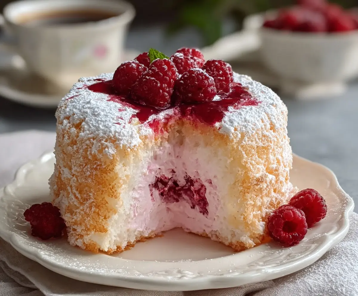 Raspberry Angel Food Cake