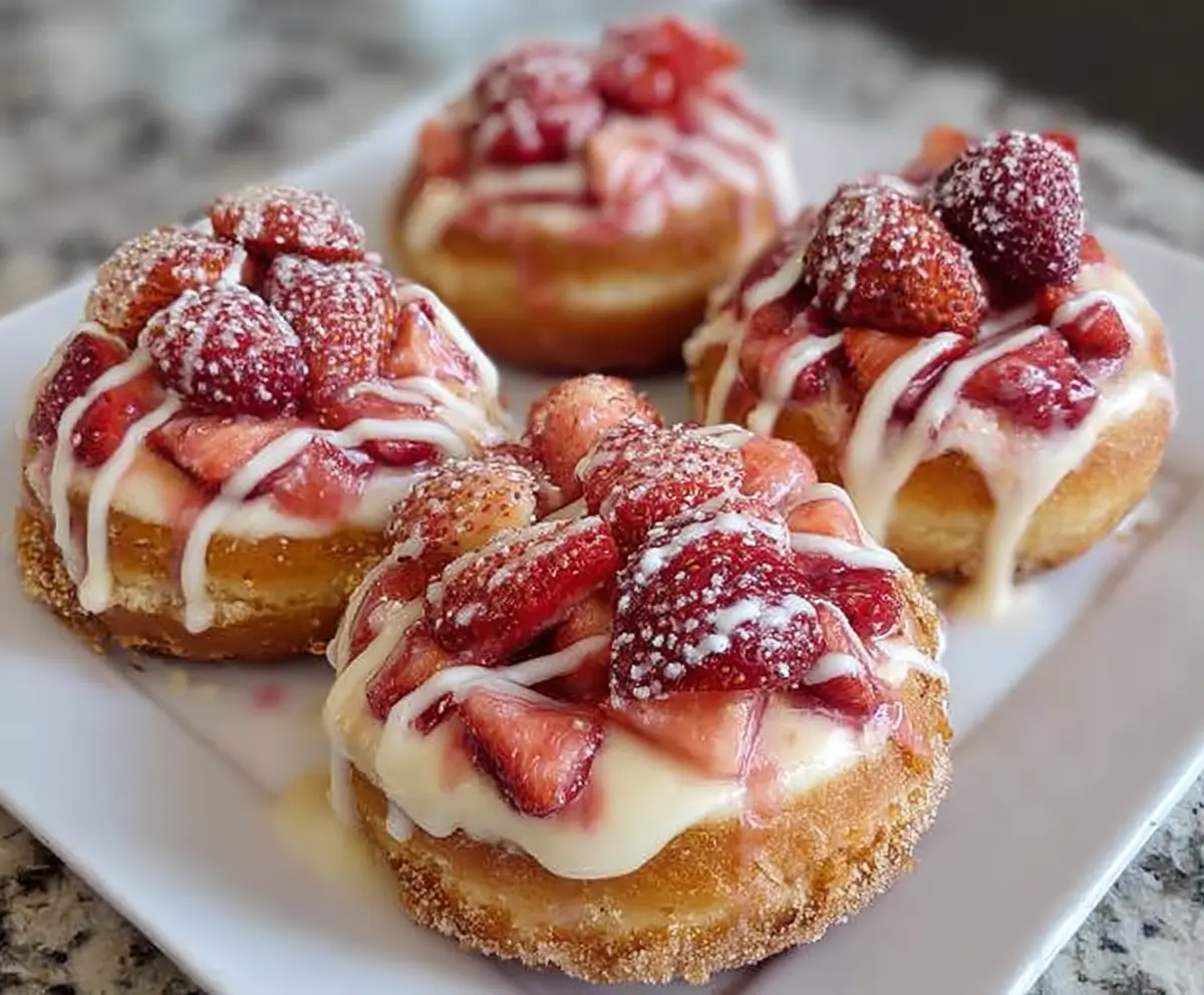 Strawberry Cheesecake Stuffed Donuts Recipe