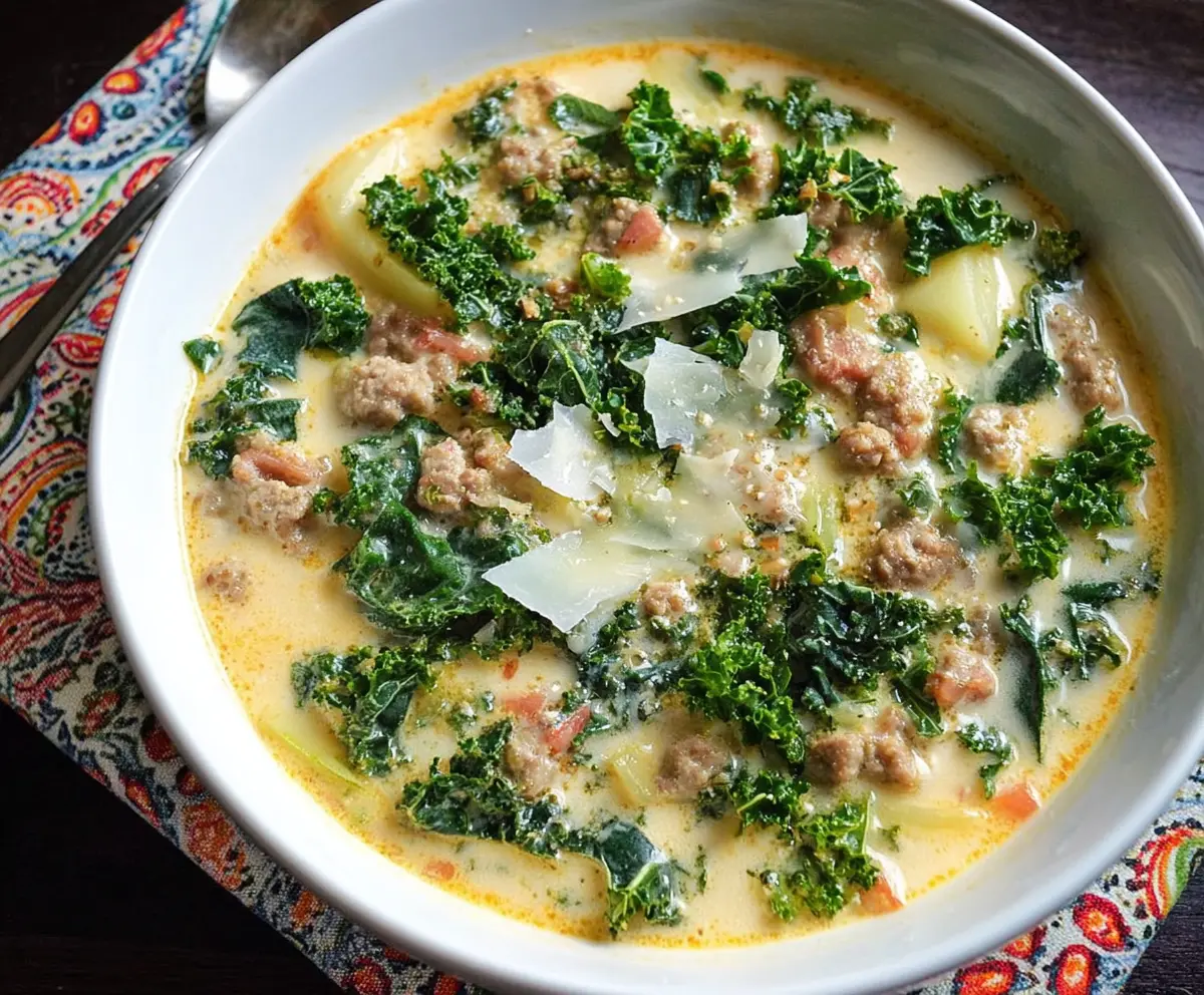 Paleo Creamy Dreamy Sausage and Kale Soup