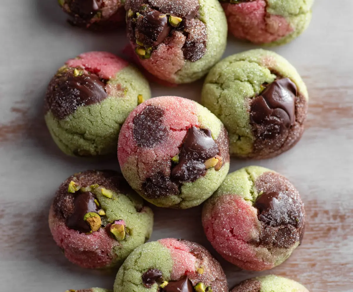 Spumoni Cookies (Cherry, Pistachio, Chocolate)