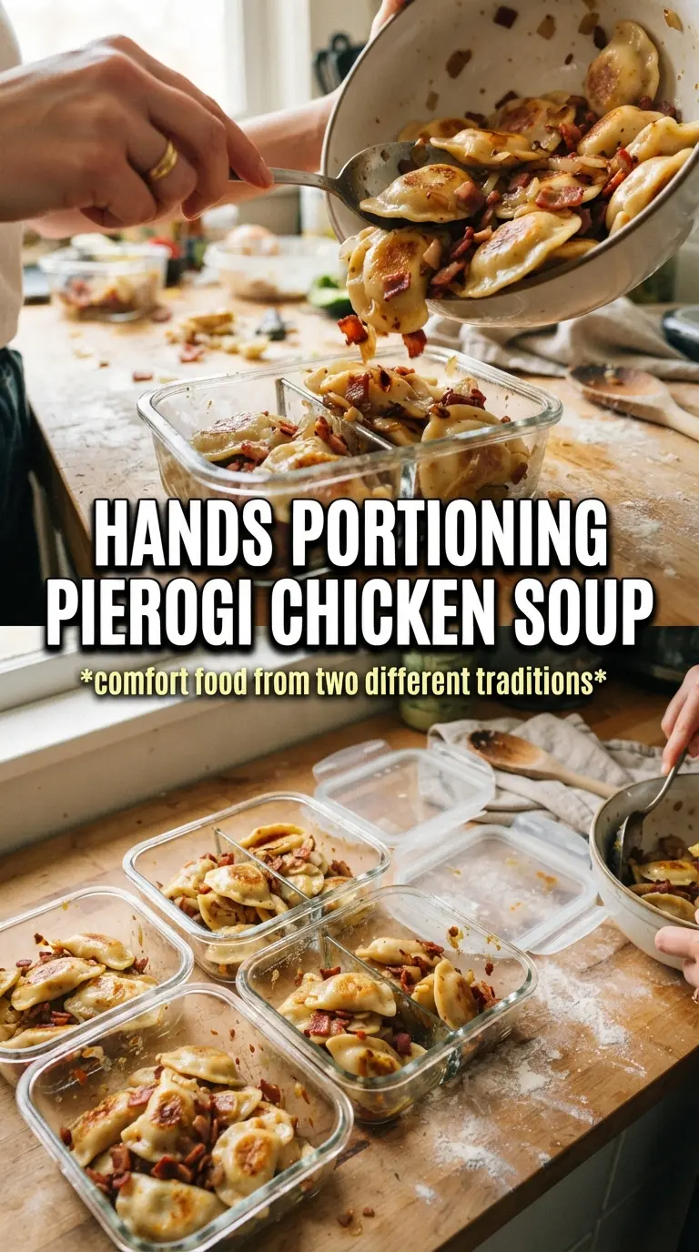 Creamy Pierogi Chicken Soup With Rosemary Bacon, creamy, hearty, rustic