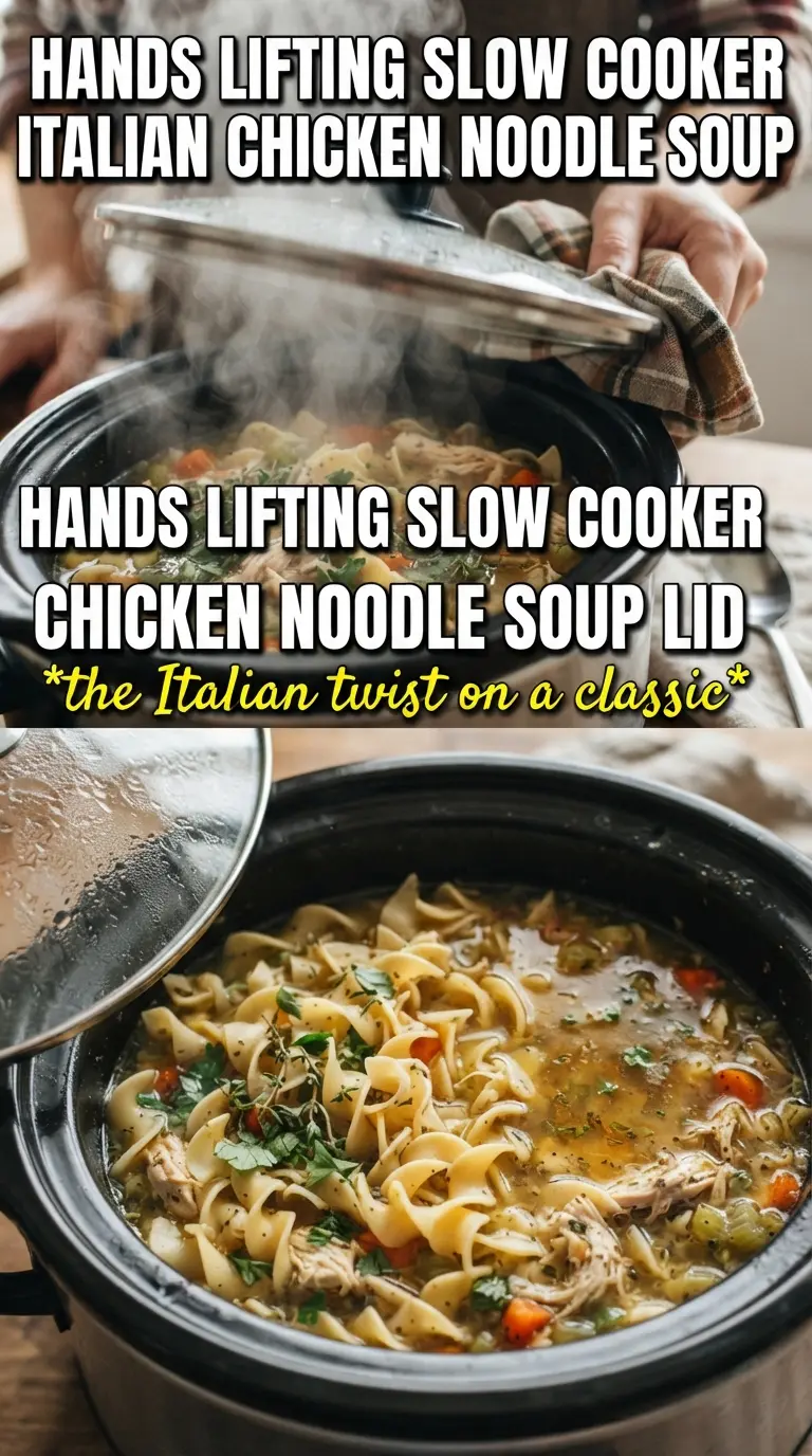 Slow Cooker Italian Chicken Noodle Soup tomato-kissed hearty